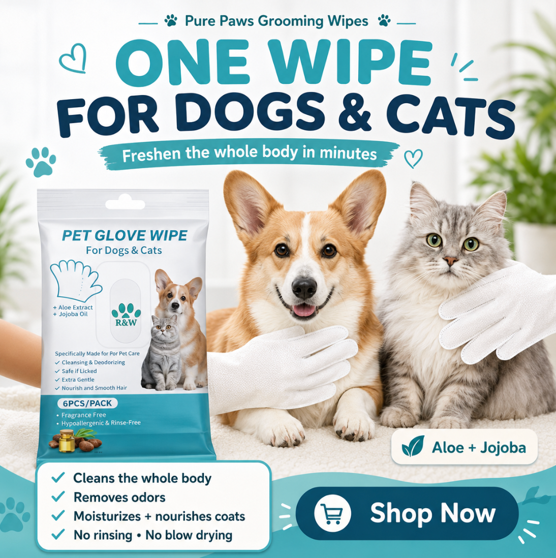 PurePaw Grooming Wipes